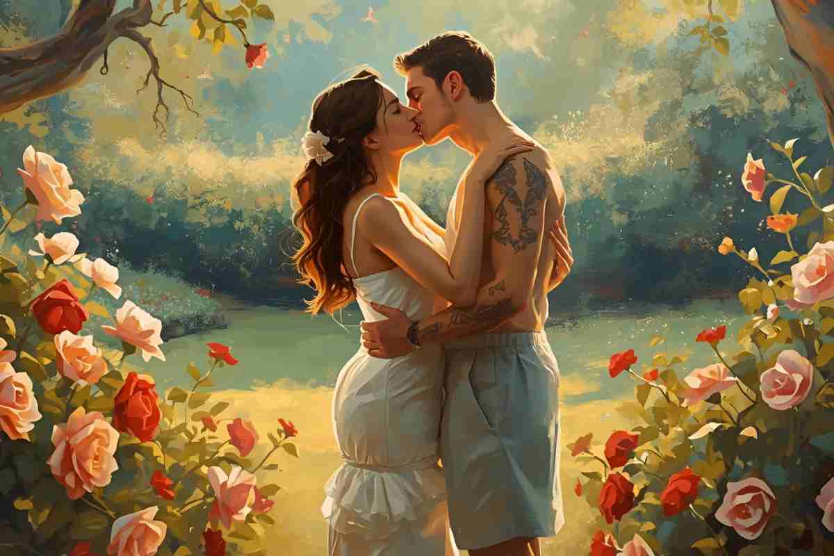 immagine grafica di un bacio