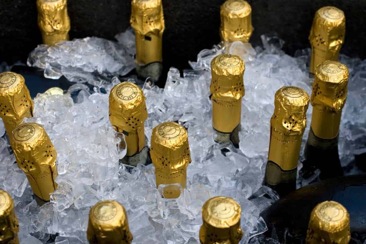 bottiglie prosecco nel ghiaccio