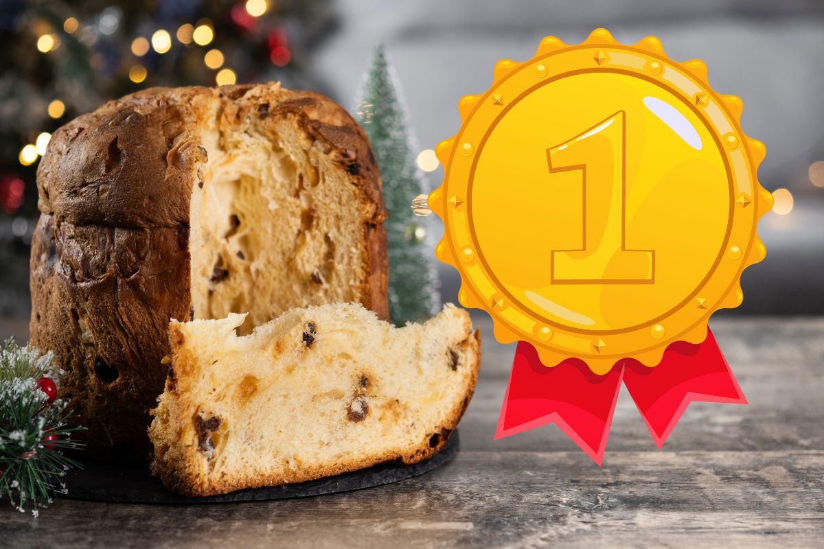 panettone e medaglia del primo posto