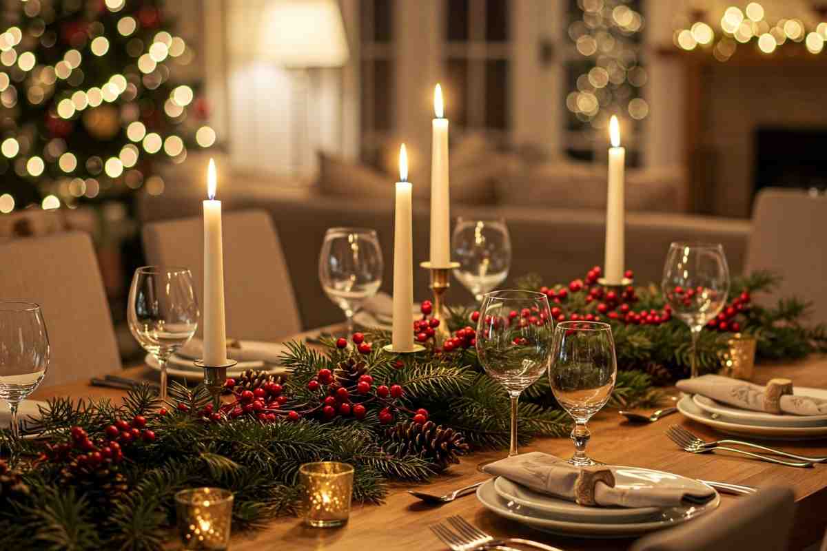 tavola apparecchiata per natale