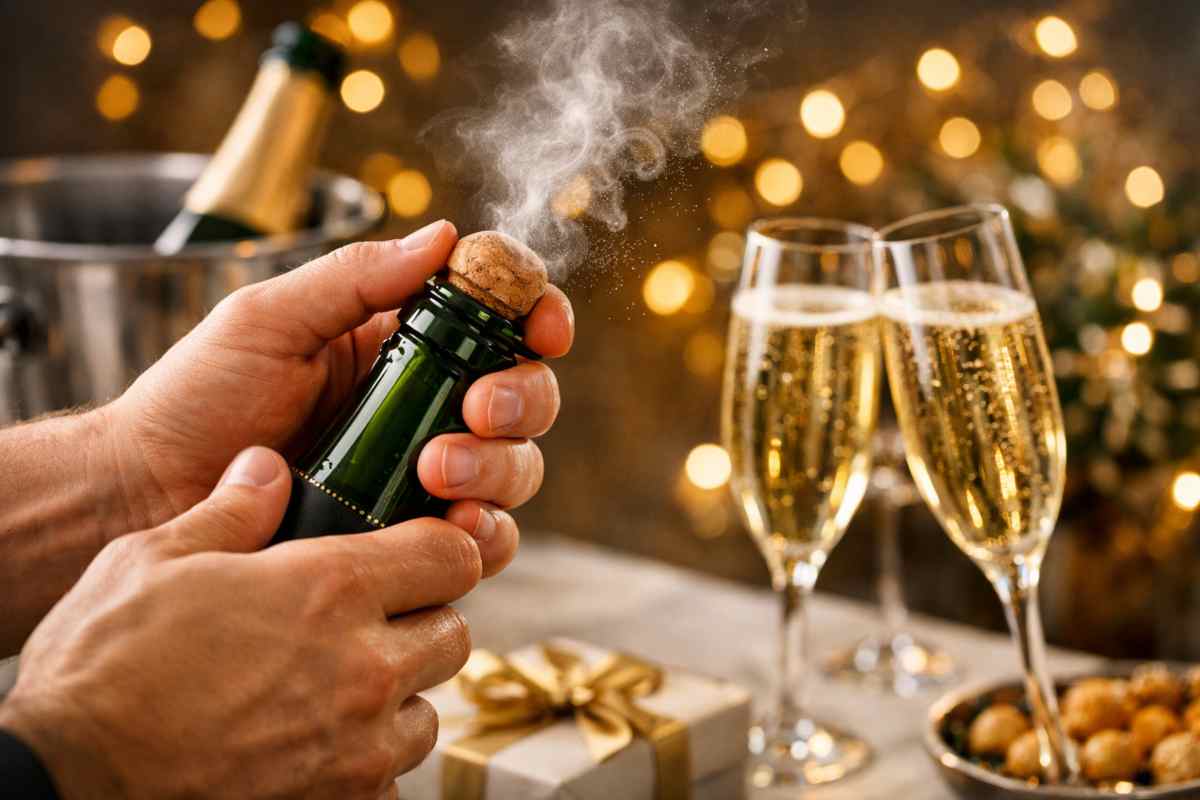 persona apre spumante