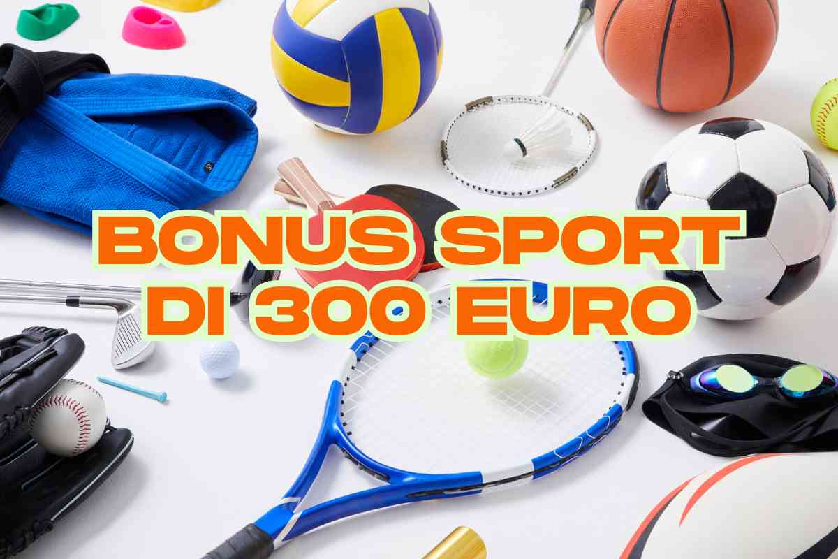 attrezzi sportivi e scritta