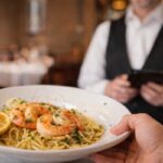 piatto con capello dentro e cameriere