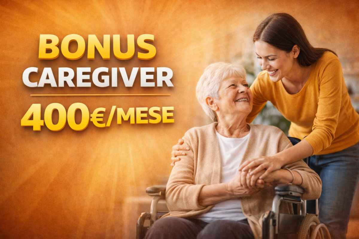 scritta caregiver e anziana disabile