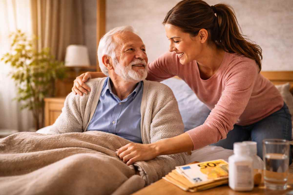 donna anziano a letto