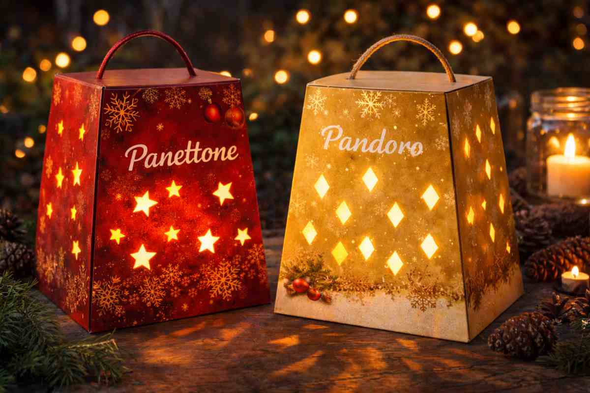 lanterne con scatole pandoro panettone
