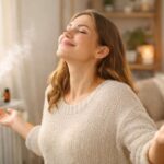 donna annusa profumo casa